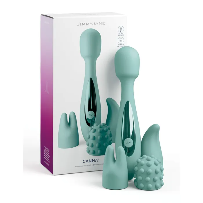 JimmyJane Vibrators JimmyJane Canna Teal 218 cm Massage Wand with 3 Interchangeable Heads