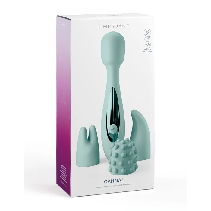 JimmyJane Vibrators JimmyJane Canna Teal 218 cm Massage Wand with 3 Interchangeable Heads