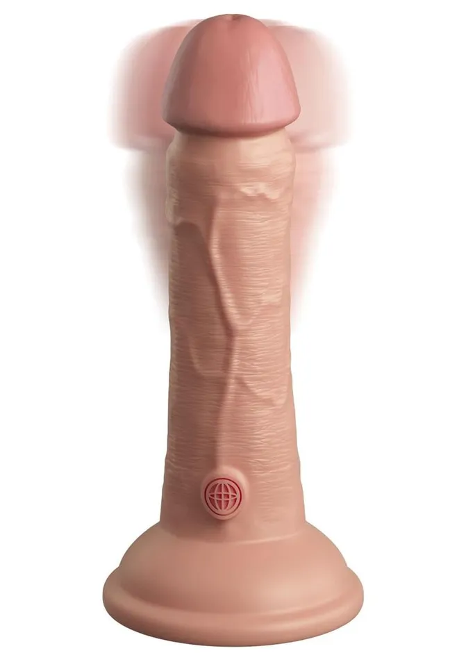 King Cock Female Sex Toys King Cock Elite Dual Density Vibrating Rechargeable Silicone Dildo