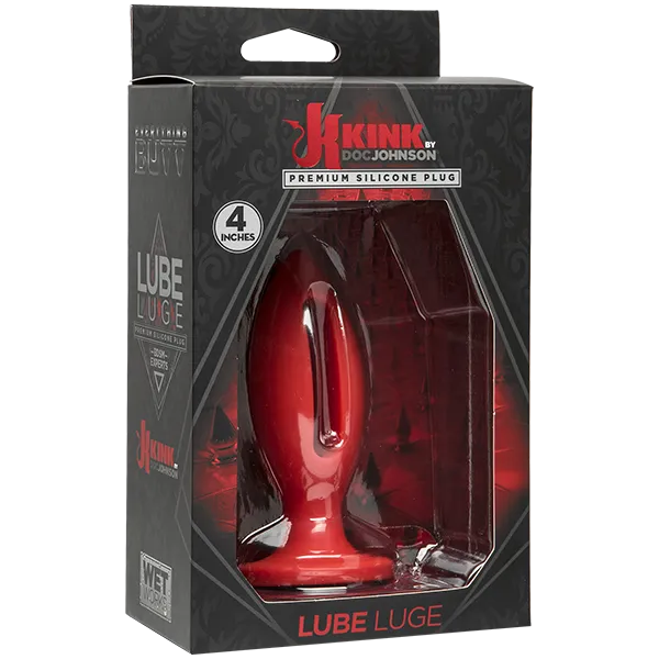 Kink Wet Works 4 inch Silicone Lube Luge Plug Red Kink Anal