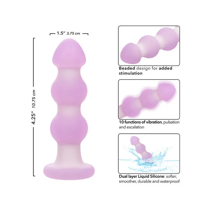 Lavender Haze Vibrating Beaded Butt Plug Cal Exotics Anal