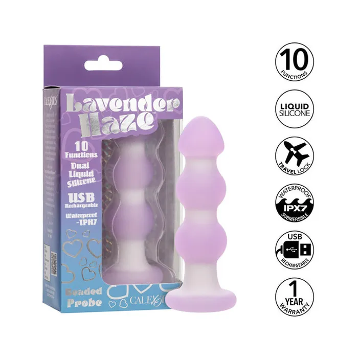 Lavender Haze Vibrating Beaded Butt Plug Cal Exotics Anal