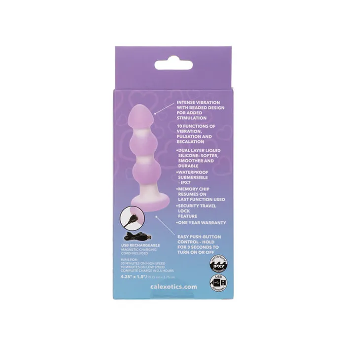 Lavender Haze Vibrating Beaded Butt Plug Cal Exotics Anal