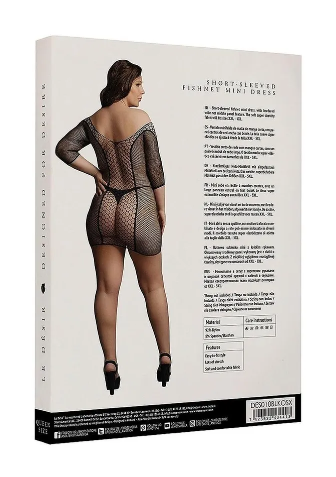 Le Desir Female Sex Toys Le Desir Duo Net Sleeved Mini Dress