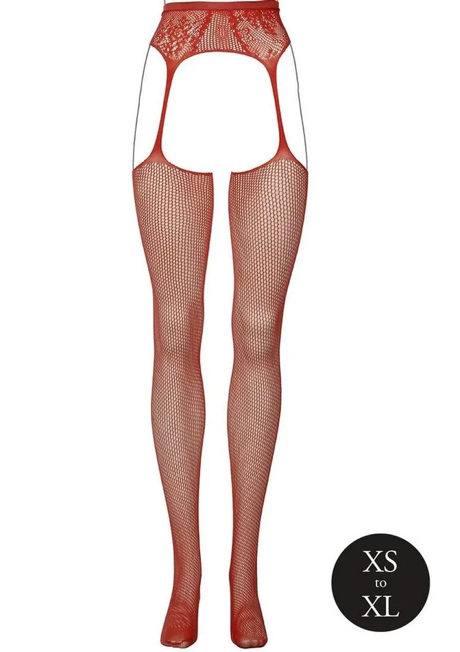 Le Desir Fishnet and Lace Garterbelt Stocking One Size Sunset Glow Le Desir Teddies And Bodies