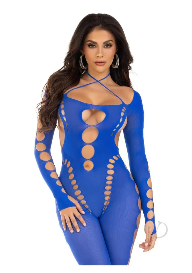 Leg Avenue Bodystockings Playsuits Leg Avenue Seamless Opaque CutOut Footless Bodystocking