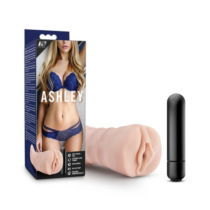 Male Sex Toys Blush Novelties M for Men Ashley Flesh Vibrating Vagina Stroker