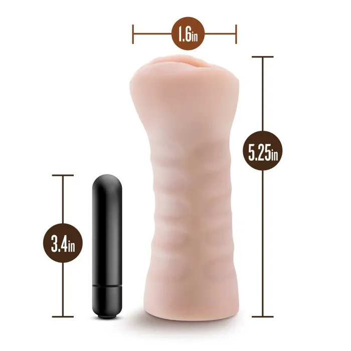 Male Sex Toys Blush Novelties M for Men Ashley Flesh Vibrating Vagina Stroker