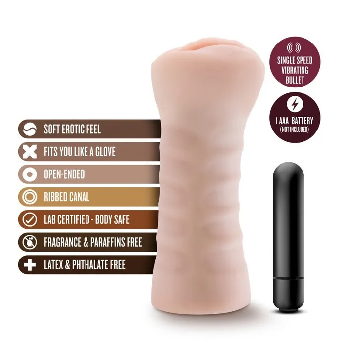 Male Sex Toys Blush Novelties M for Men Ashley Flesh Vibrating Vagina Stroker