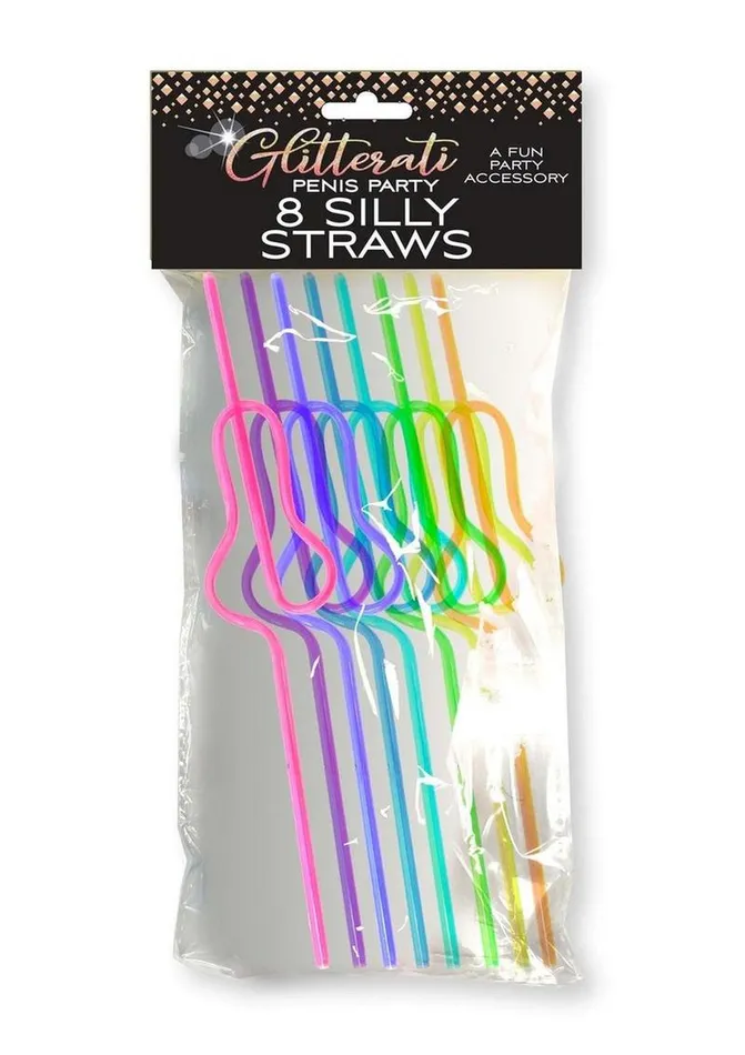 Male Sex Toys Candyprints Party Glitterati Silly Penis Straws