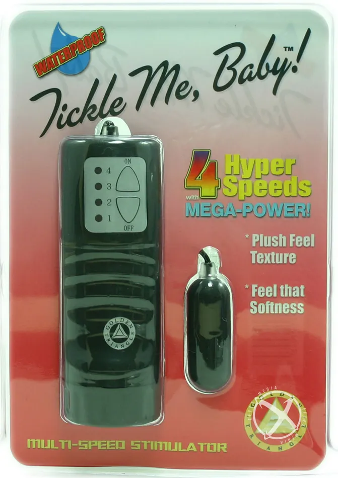 Male Sex Toys Golden Triangle Tickle Me Baby with 4 Hyper Speeds and Remote