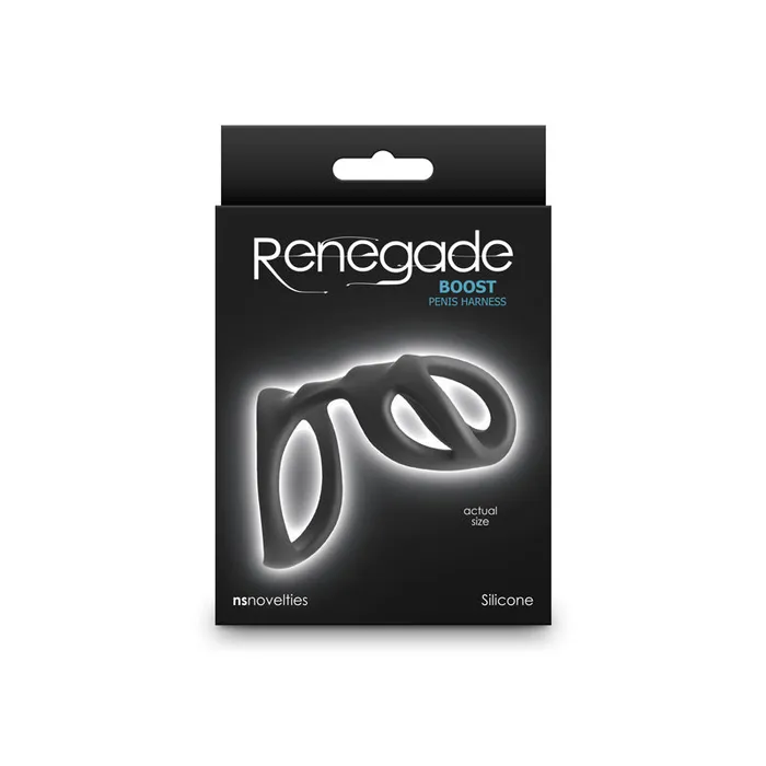 Male Sex Toys Renegade Boost Black Penis Harness NS Novelties