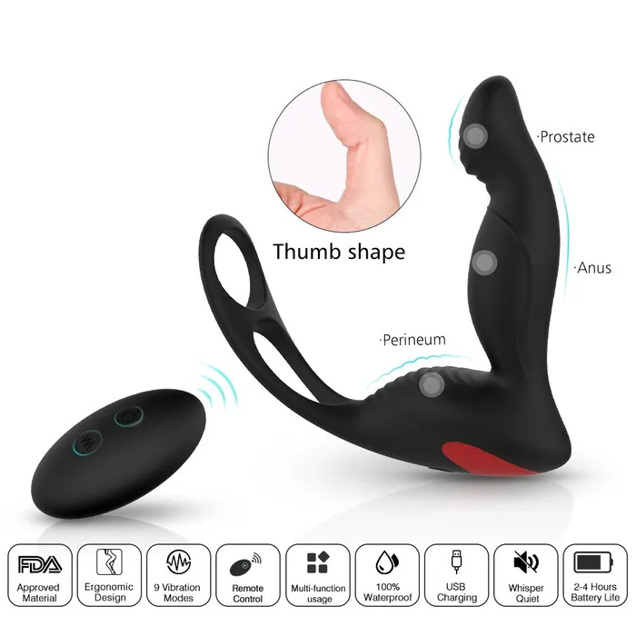 Male Sex Toys SHD Prostate massager Male health silicone remote control anal plug