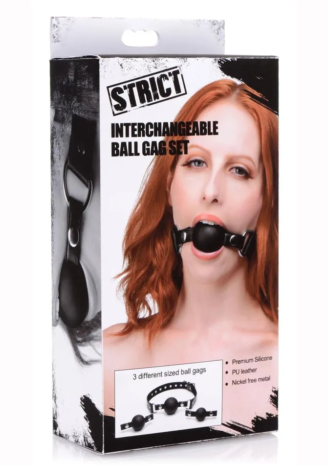 Male Sex Toys STRICT Strict Interchangeable Silicone Ball Gag