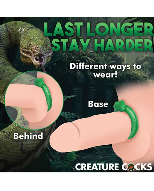 Male Sex Toys Xr LLC Creature Cocks Serpentine Silicone Cock Ring Green