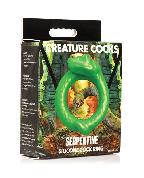 Male Sex Toys Xr LLC Creature Cocks Serpentine Silicone Cock Ring Green