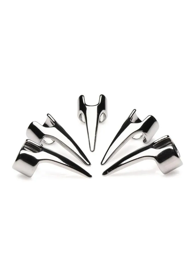 Master Series Clawed Sensation Stainless Steel Play Rings Master Series Male Sex Toys