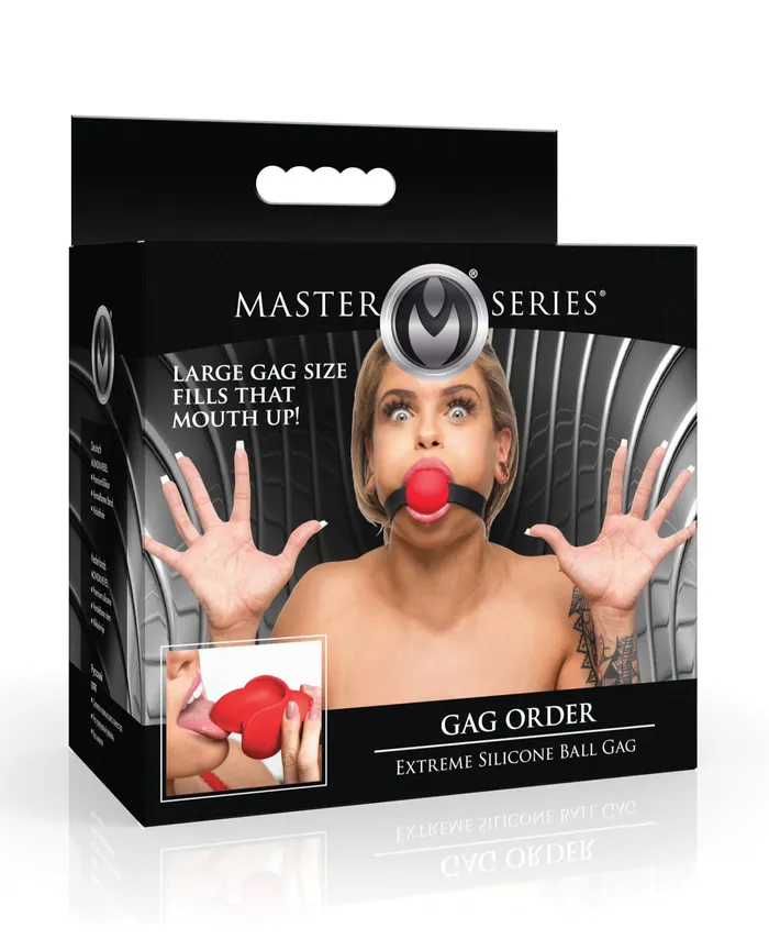 Master Series Gag Order Extreme Silicone Ball Gag RedBlack Xr LLC Anal