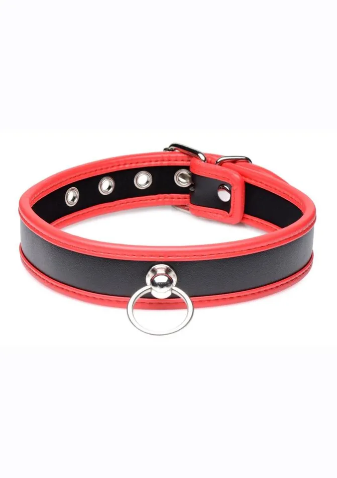 Master Series Male Sex Toys Master Series Black and Red Collar with ORing