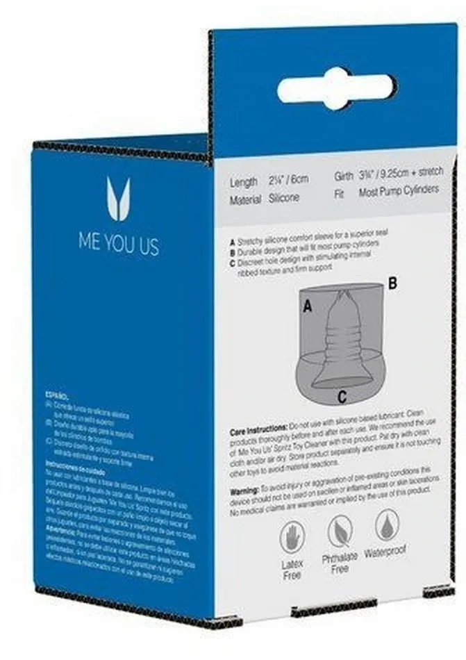 Me You Us Male Sex Toys ME YOU US Deluxe Snug Silicone Pump Comfort Sleeve