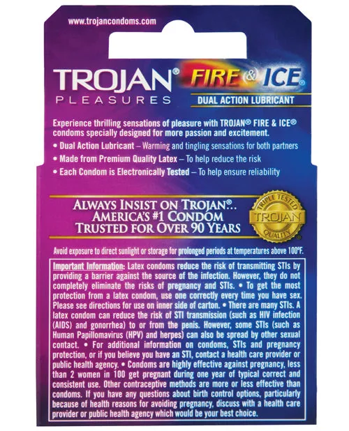 Paradise Marketing Anal Trojan Fire Ice Condoms Box of 3