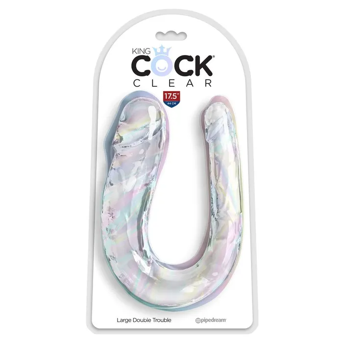 Pipedream King Cock Large Double Trouble Penetration Clear Dong Dildos