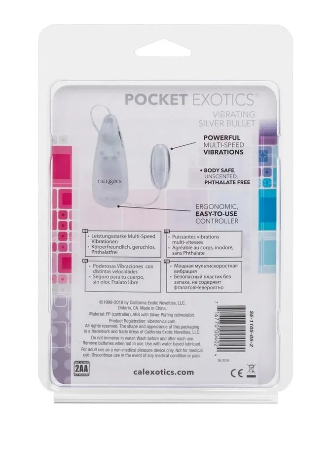 Pocket Exotics Female Sex Toys Pocket Exotics Vibrating Silver Bullet