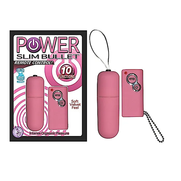 Power Slim Bullet Remote ControlPink Novelties By Nasswalk Female Sex Toys