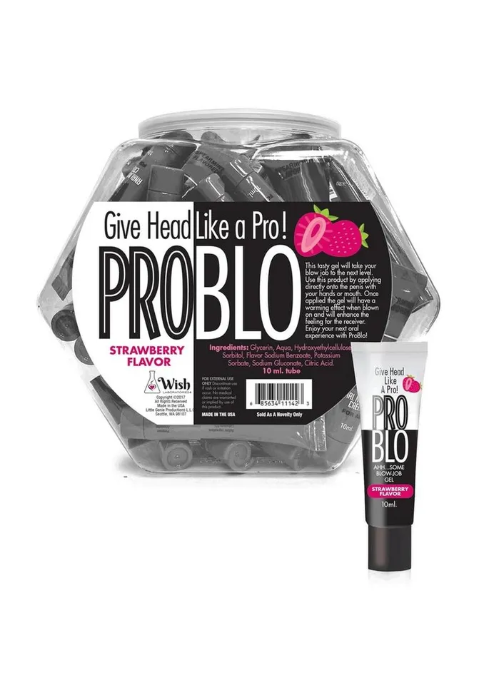 Problo Enhancers Problo Fishbowl Oral Pleasure Flavored Gel 10ml 65 Per Bowl Strawberry