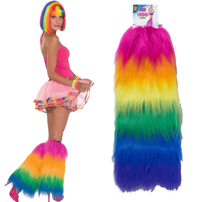 Rainbow Fur Leg Covers XL Forum Novelties Inc Female Sex Toys