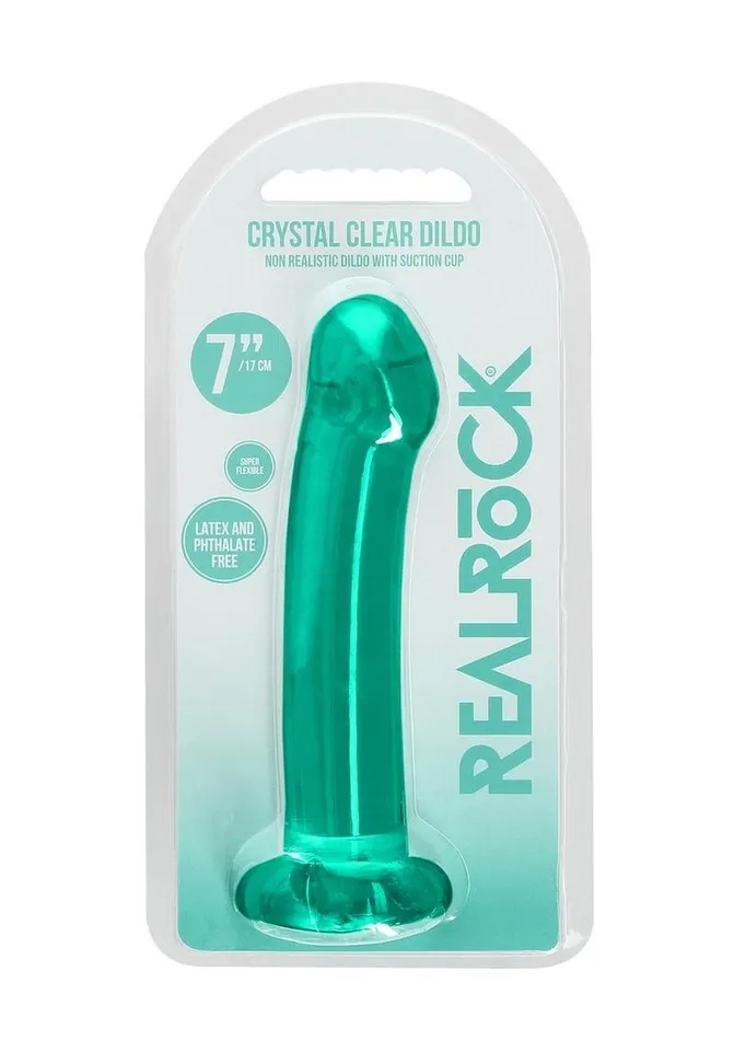 Real Rock Female Sex Toys Realrock Crystal Clear Dildo with Suction Cup