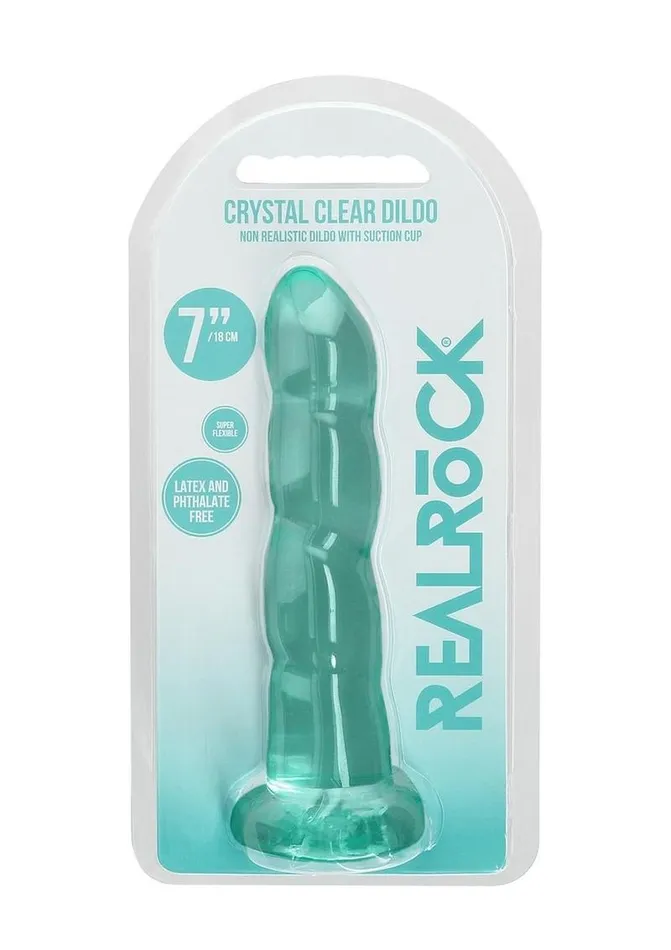 Real Rock Female Sex Toys Realrock Crystal Clear Dildo with Suction Cup