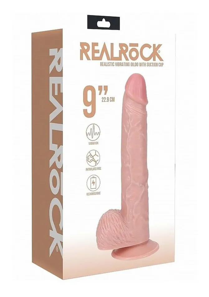 Real Rock Female Sex Toys Realrock Vibrating Cock with Balls Regular Straight