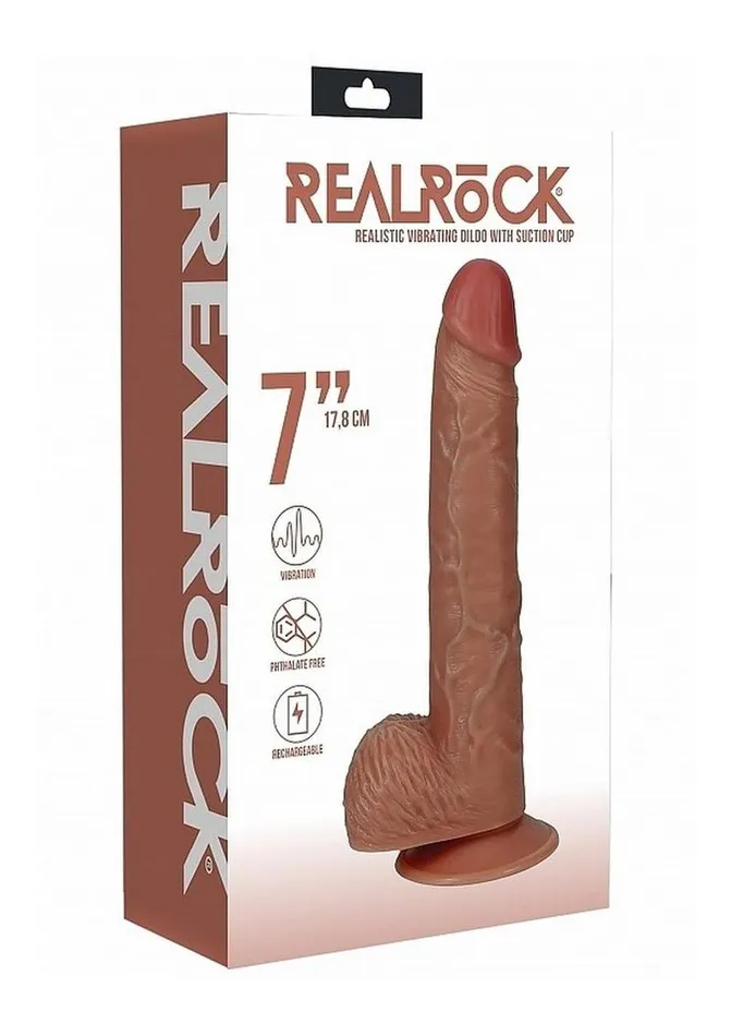 Real Rock Female Sex Toys Realrock Vibrating Cock with Balls Regular Straight