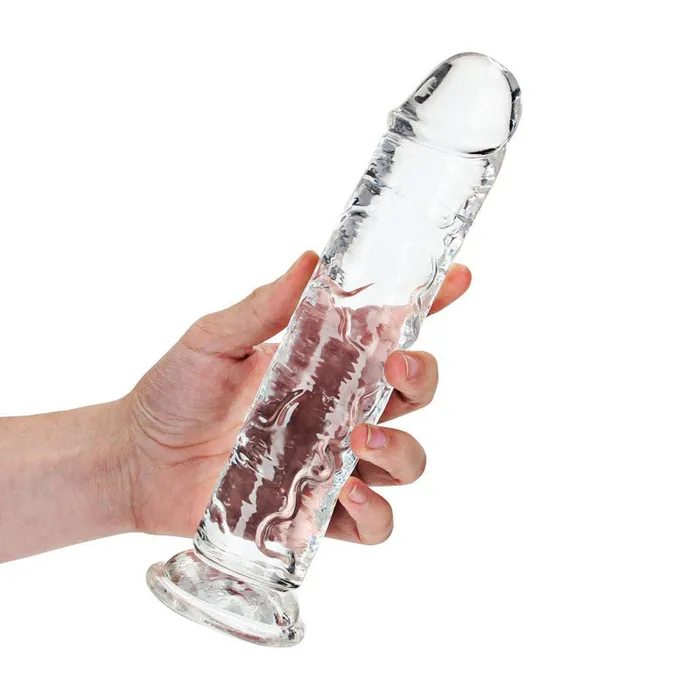 REALROCK 25 cm Straight Dildo Clear Clear 25 cm 10 Dong Shots Toys Dildos