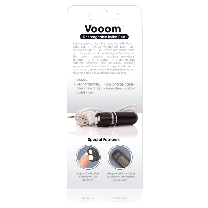 Screaming O Vibrators Charged Vooom Rechargeable Bullet Vibe Black