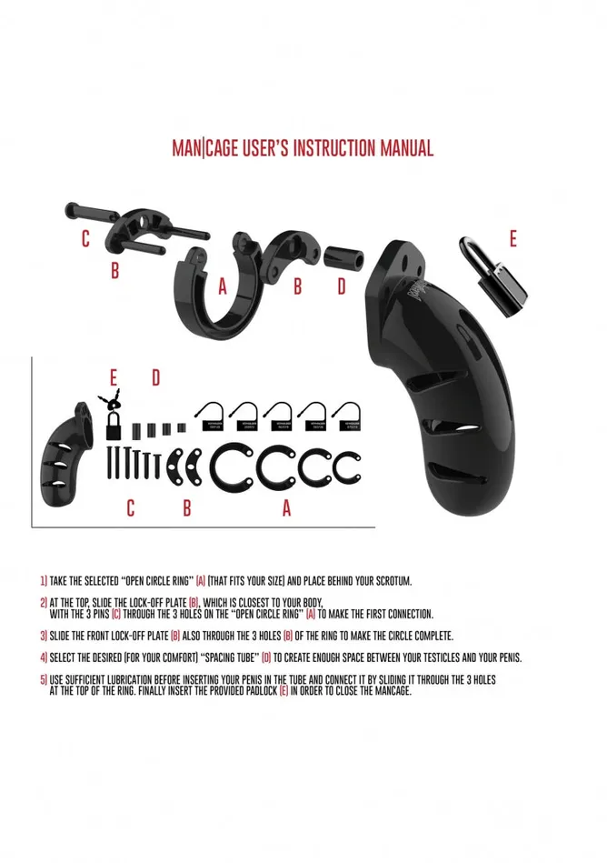 Shots ManCage Model 01 Chastity 35 Cock Cage Black Male Sex Toys