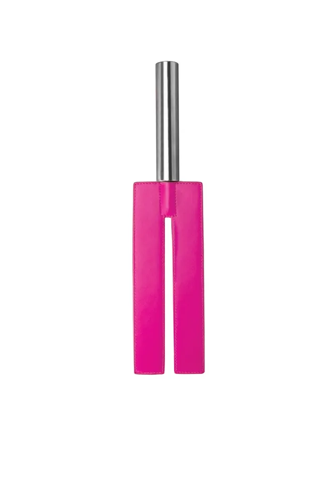 Shots Ouch Vibrators Leather Slit Paddle Pink