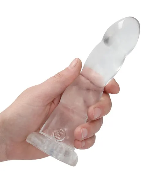 Shots RealRock Crystal Clear 7 Rippled Dildo Transparent Shots America LLC Dildos