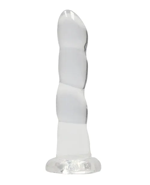 Shots RealRock Crystal Clear 7 Rippled Dildo Transparent Shots America LLC Dildos