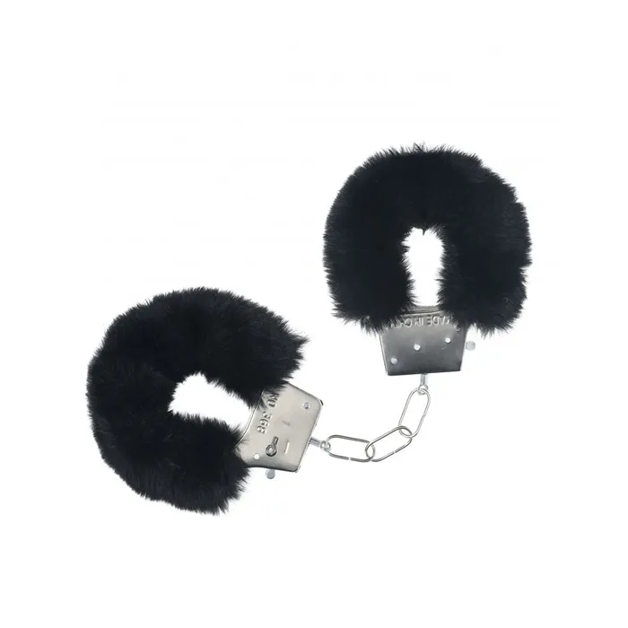 Shots Toys Couples OUCH Classic Fluffy Cuffs Black Fluffy Restraints