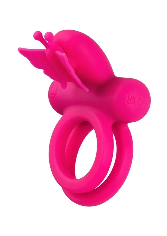 Silicone Rechargeable Dual Butterfly Couples Ring Couples Enhancers Female Sex Toys