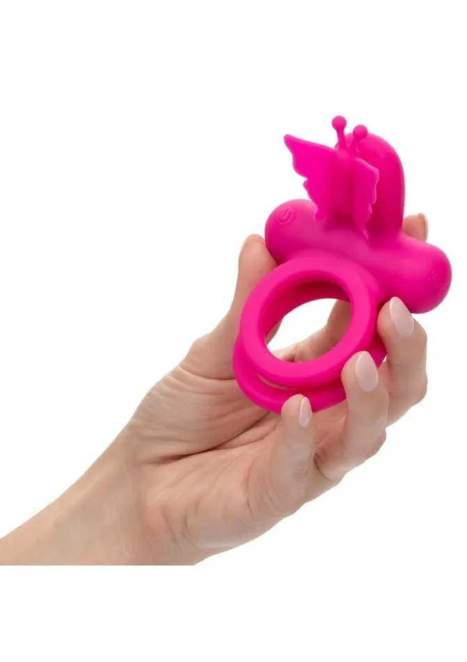 Silicone Rechargeable Dual Butterfly Couples Ring Couples Enhancers Female Sex Toys