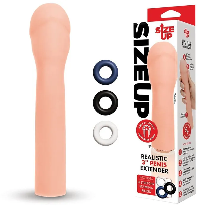 Size Up Realistic 3 Penis Extender Flesh 76 cm Xgen Products Male Sex Toys