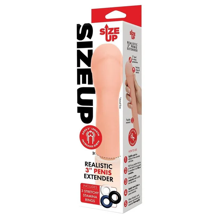 Size Up Realistic 3 Penis Extender Flesh 76 cm Xgen Products Male Sex Toys