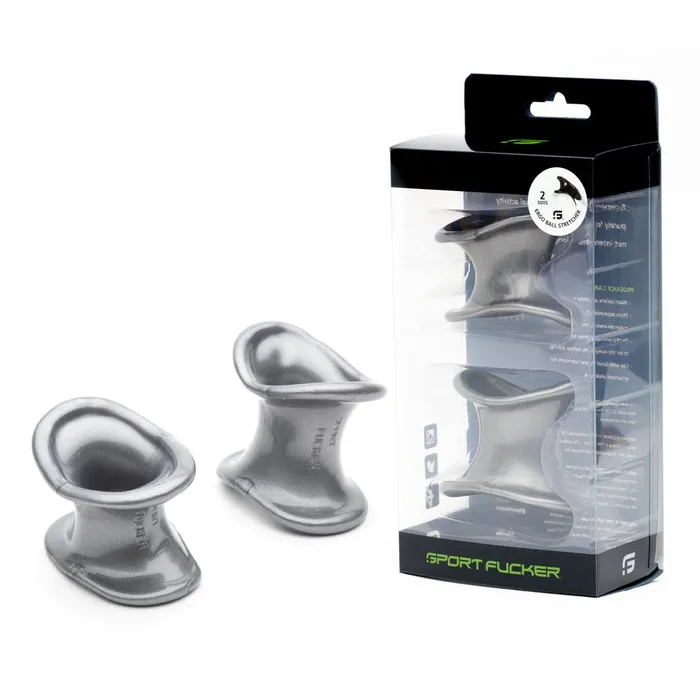 Sport Fucker Sport Fucker Ergonomic Ball Stretcher Kit Grey Set of 2 Sizes Anal