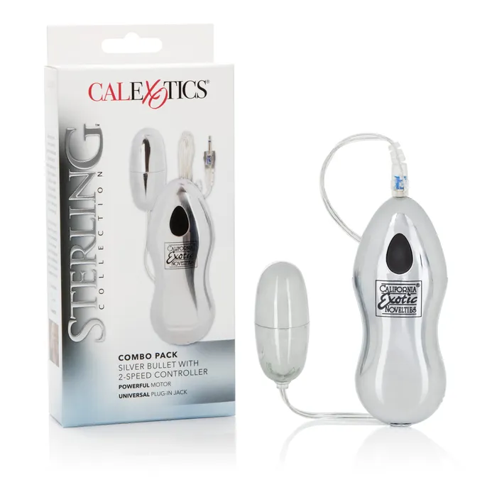 Sterling Collection Combo Pack Silver Bullet With 2Speed Controller California Exotic Female Sex Toys