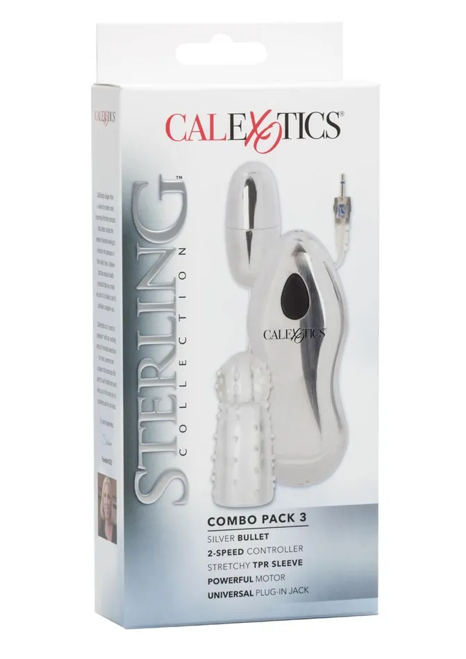 Sterling Collection Male Sex Toys Sterling Collection Combo Pack 3 Silver Bullet with Sleeve