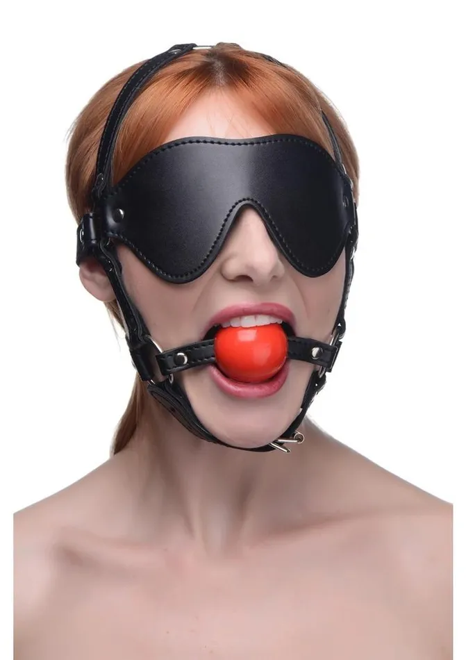 STRICT Female Sex Toys Blindfold Harness with Ball Gag