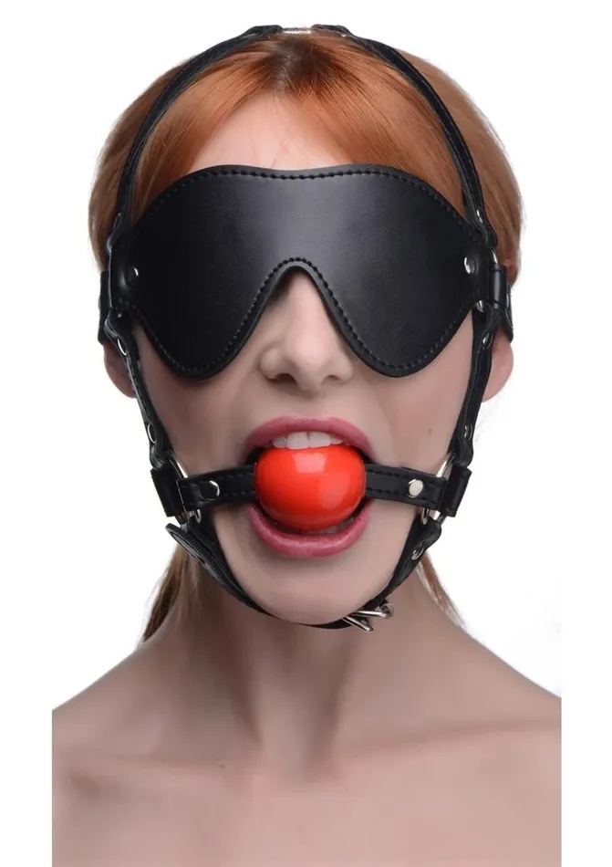 STRICT Female Sex Toys Blindfold Harness with Ball Gag